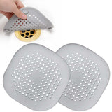 2 PackHair Catcher,Square Hair Drain Cover for Shower Silicone Hair Stopper with Suction Cup,Easy to Install Suit for Bathroom,Bathtub,Kitchen (Grey)