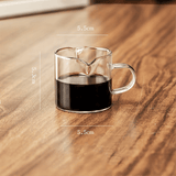 Espresso Cups Set of 2, 4 OZ Double Spouts Cups, Espresso Shot Glasses, Milk Cup with Handle, Clear Glass, Espresso By PULMCheerger 1 Set transparent color