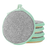 Sponges Kitchen Multi-Purpose,5Pc Non-Scratch Sponges for Cleaning, Along with Heavy Duty Scrubbing Power - Reusable Double-Sided Dish Sponge for Dishes, Pots and Pans Green - Front View