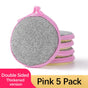 Sponges Kitchen Multi-Purpose,5Pc Non-Scratch Sponges for Cleaning, Along with Heavy Duty Scrubbing Power - Reusable Double-Sided Dish Sponge for Dishes, Pots and Pans Pink