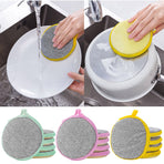 Sponges Kitchen Multi-Purpose,5Pc Non-Scratch Sponges for Cleaning, Along with Heavy Duty Scrubbing Power - Reusable Double-Sided Dish Sponge for Dishes, Pots and Pans Pink