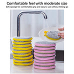 Sponges Kitchen Multi-Purpose,5Pc Non-Scratch Sponges for Cleaning, Along with Heavy Duty Scrubbing Power - Reusable Double-Sided Dish Sponge for Dishes, Pots and Pans Pink