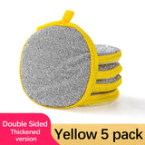 Sponges Kitchen Multi-Purpose,5Pc Non-Scratch Sponges for Cleaning, Along with Heavy Duty Scrubbing Power - Reusable Double-Sided Dish Sponge for Dishes, Pots and Pans Yellow