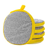 Sponges Kitchen Multi-Purpose,5Pc Non-Scratch Sponges for Cleaning, Along with Heavy Duty Scrubbing Power - Reusable Double-Sided Dish Sponge for Dishes, Pots and Pans Yellow - Front View