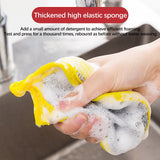Sponges Kitchen Multi-Purpose,5Pc Non-Scratch Sponges for Cleaning, Along with Heavy Duty Scrubbing Power - Reusable Double-Sided Dish Sponge for Dishes, Pots and Pans Yellow - 45-Degree Angle