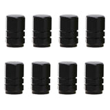 Tool Bag Stainless Steel Valve Cap Black Nut 8Pcs, 8 Tire Stem Caps Wheel Covers Car Tire Cap Hexagon Shape (Black) Black