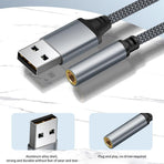 Usb To 3.5Mm Jack Audio Adapter,External Sound Card Usb-A To Audio Jack