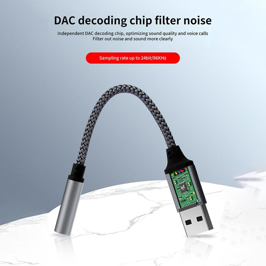 Usb To 3.5Mm Jack Audio Adapter,External Sound Card Usb-A To Audio Jack