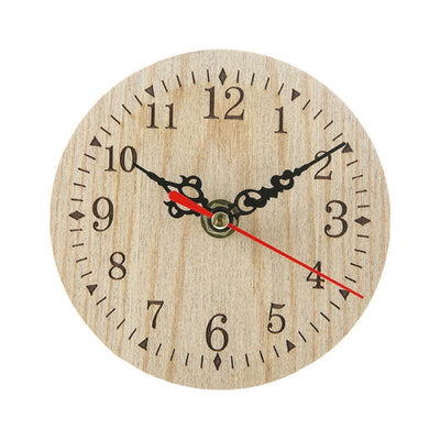 Clock Promotion Sale, Clock Vintage Rustic Wooden Wall Clock Antique Shabby Retro Home Kitchen Room Decor, Small Wooden Clock, include 1X Wooden Small Clock V3-Beige