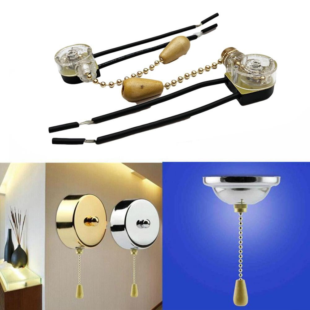 2pcs Universal Ceiling Fan Wall Light Replacement Pull Chain Cord Switch Control M5B2