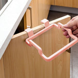 Trash Bag Rack , Hanging Trash Can, Kitchen Supplies, Garbage Bag Holder, Hanging Garbage Garbage Bag Holder Suitable for Kitchen Cabinet Doors Portable Kitchen Garbage Bag Holder Z4-Pink