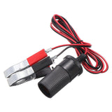 12V Battery Clip To Car Cigarette Lighter Female Socket Clamp Adapter Cable H6N5 - Front View