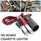 12V Battery Clip To Car Cigarette Lighter Female Socket Clamp Adapter Cable H6N5 - Top-Down View