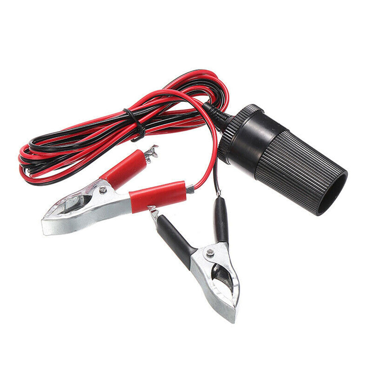 12V Battery Clip To Car Cigarette Lighter Female Socket Clamp Adapter Cable H6N5