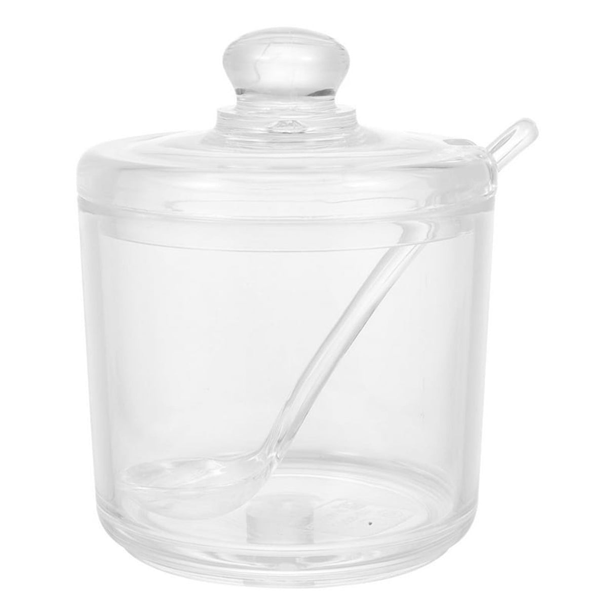 Seasoning Box , Clear Glass Sugar Bowl Set with Lid and Spoon A