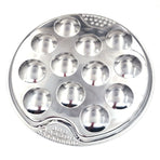 Baking Trays and Trays , Stainless Escargot Plates with 12 Compartment Holes Escargot Baking Dish Seafood Plate Dishes for Home Restaurant Hotel Kitchen As shown