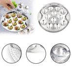 Baking Trays and Trays , Stainless Escargot Plates with 12 Compartment Holes Escargot Baking Dish Seafood Plate Dishes for Home Restaurant Hotel Kitchen As shown