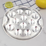 Baking Trays and Trays , Stainless Escargot Plates with 12 Compartment Holes Escargot Baking Dish Seafood Plate Dishes for Home Restaurant Hotel Kitchen As shown