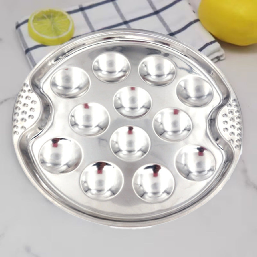 Baking Trays and Trays , Stainless Escargot Plates with 12 Compartment Holes Escargot Baking Dish Seafood Plate Dishes for Home Restaurant Hotel Kitchen As shown