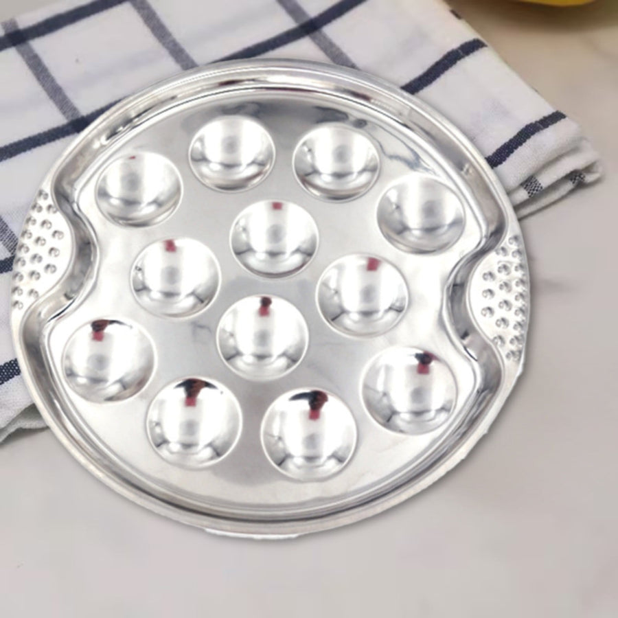 Baking Trays and Trays , Stainless Escargot Plates with 12 Compartment Holes Escargot Baking Dish Seafood Plate Dishes for Home Restaurant Hotel Kitchen As shown