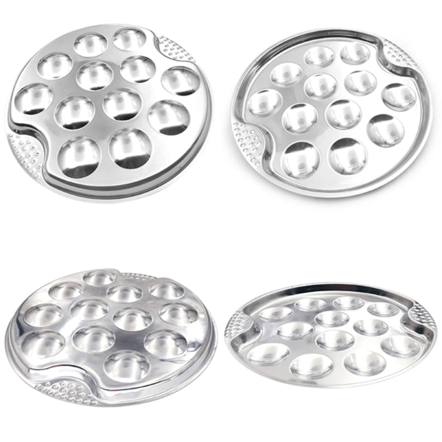 Baking Trays and Trays , Stainless Escargot Plates with 12 Compartment Holes Escargot Baking Dish Seafood Plate Dishes for Home Restaurant Hotel Kitchen As shown
