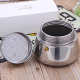 Coffee Maker (2 Cup Capacity) Stainless Steel Mocha Espresso Latte Percolator Stove Top Coffee Maker Pot Too 15x7.8cm Silver