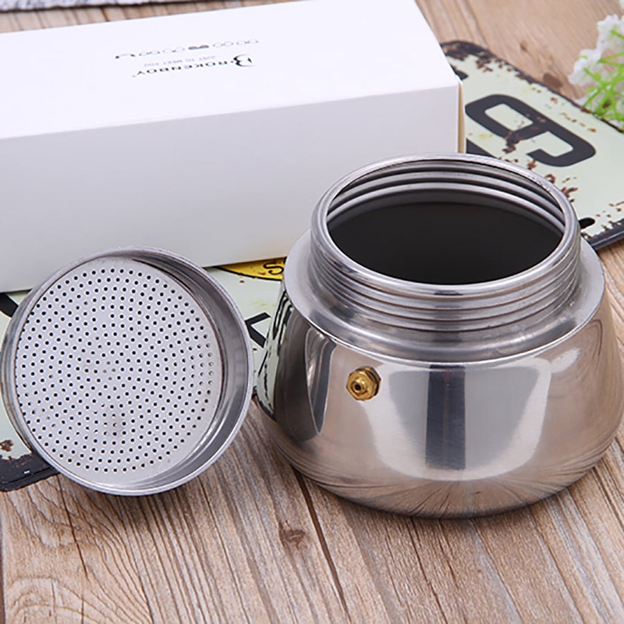 Coffee Maker (2 Cup Capacity) Stainless Steel Mocha Espresso Latte Percolator Stove Top Coffee Maker Pot Too 15x7.8cm Silver