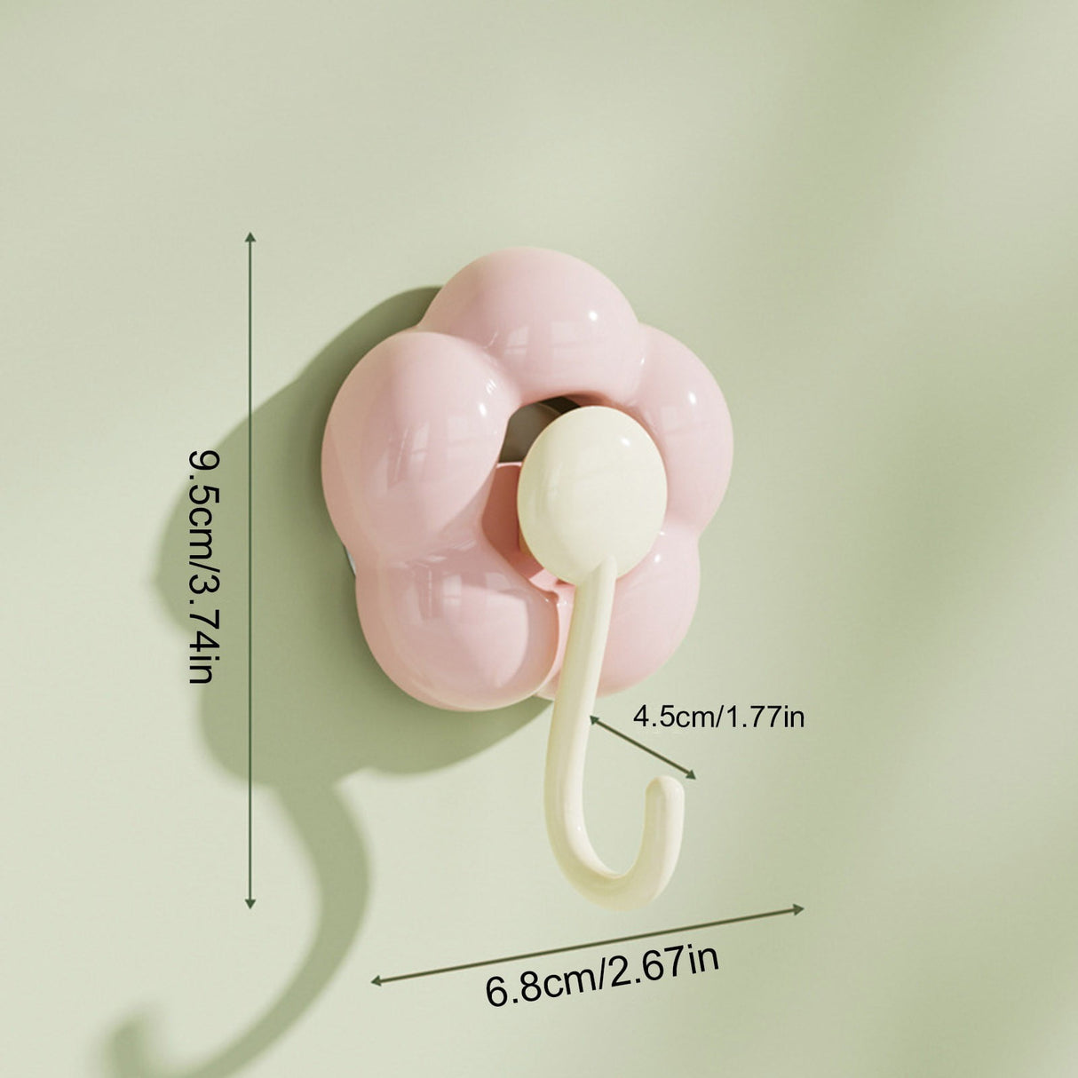 Hooks, Traceless Hook, Sunflower Shaped Suction Cup Hooks for Hanging Without Drilling Leaving No Marks. Strong Vacuum Suction Hooks for Kitchen Living Room and Bathroom. Z4-Red
