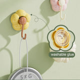 Hooks, Traceless Hook, Sunflower Shaped Suction Cup Hooks for Hanging Without Drilling Leaving No Marks. Strong Vacuum Suction Hooks for Kitchen Living Room and Bathroom. Z4-A - Side View