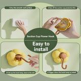 Hooks, Traceless Hook, Sunflower Shaped Suction Cup Hooks for Hanging Without Drilling Leaving No Marks. Strong Vacuum Suction Hooks for Kitchen Living Room and Bathroom. Z4-A