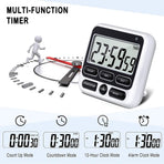 Digital Countdown Kitchen Timer -Count Up Down Magnetic Timer Clock for Cooking Baking Gym Students Black