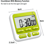 Digital Countdown Kitchen Timer -Count Up Down Magnetic Timer Clock for Cooking Baking Gym Students Green
