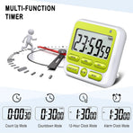 Digital Countdown Kitchen Timer -Count Up Down Magnetic Timer Clock for Cooking Baking Gym Students Green
