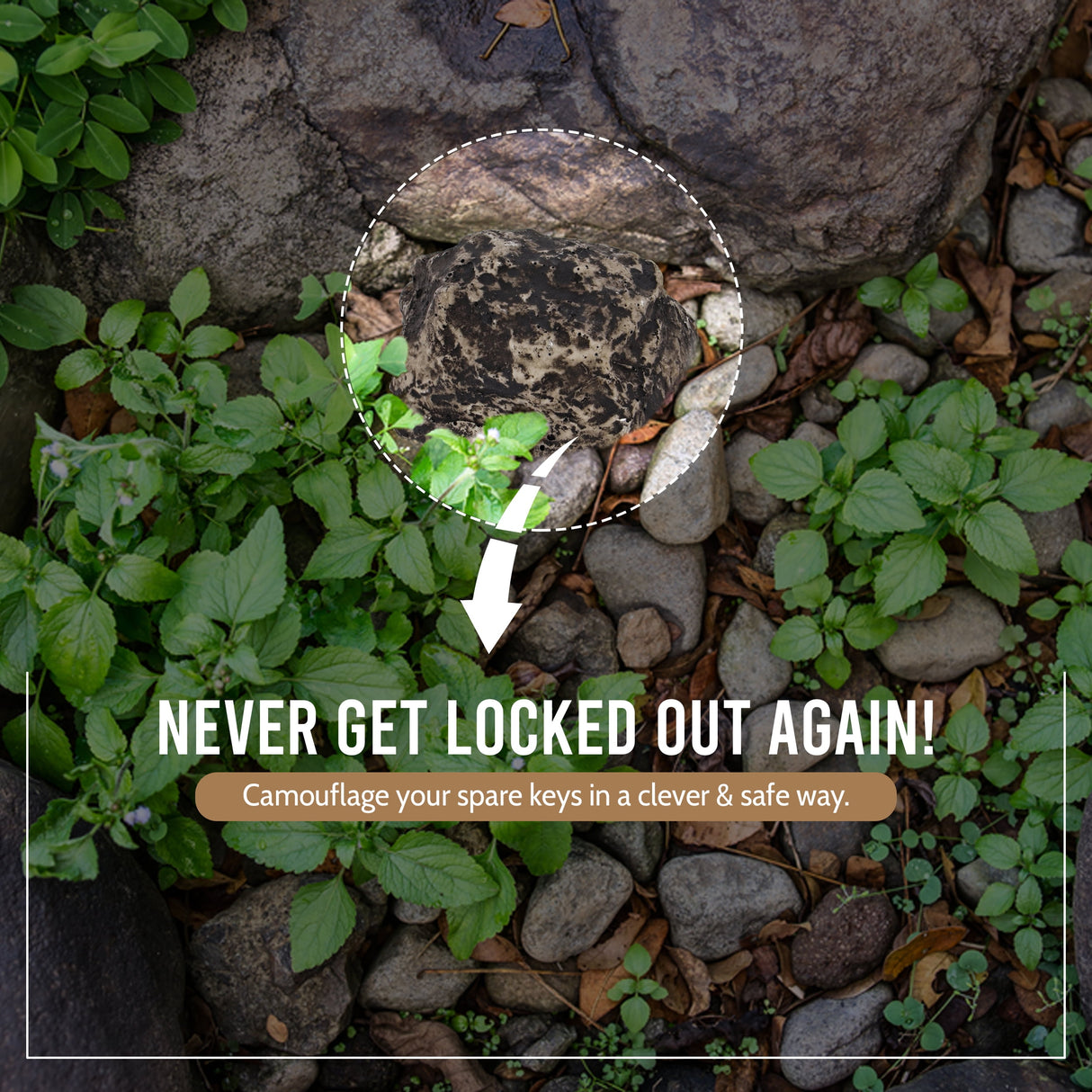 Hide-a-Spare-Key Fake Rock - Looks & Feels like Real Stone - Safe for Outdoor Garden or Yard, Geocaching (1)