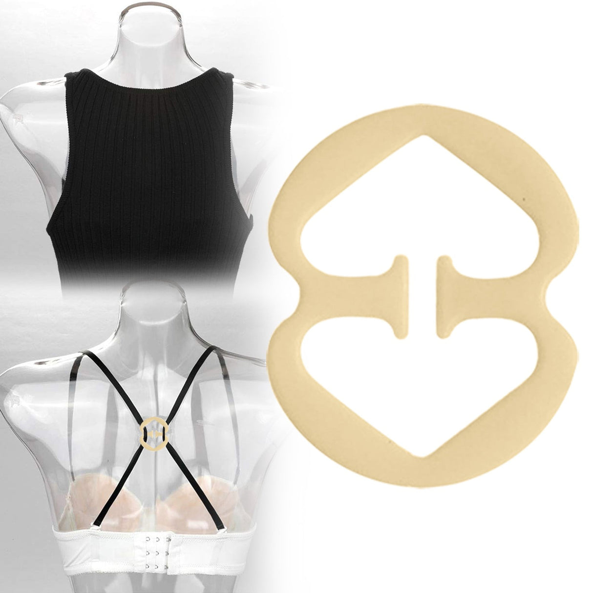 Invisible Underwear Anti-Slip Buckle , 1 Anti-Slip Buckle*10 1Pcs Bra Fastener Ergonomic Design Multi Function Plastic Women Bra Straps Holder Sewing One Size*10 Beige*10