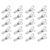 Clothespins 20Pcs 5.5Cm Opp Bag , 20 * Outdoor Camping Clothes Drying Rack Clip Hanging Outdoor Travel Windproof Clothes Line Drying Rack Clamp 20Pcs One Size Silver