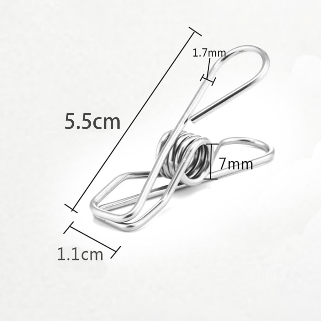 Clothespins 20Pcs 5.5Cm Opp Bag , 20 * Outdoor Camping Clothes Drying Rack Clip Hanging Outdoor Travel Windproof Clothes Line Drying Rack Clamp 20Pcs One Size Silver