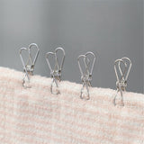 Clothespins 20Pcs 5.5Cm Opp Bag , 20 * Outdoor Camping Clothes Drying Rack Clip Hanging Outdoor Travel Windproof Clothes Line Drying Rack Clamp 20Pcs One Size Silver - Top-Down View