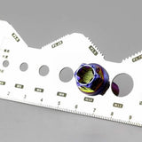 Screw Measuring Tape , 1 Measuring Ruler Precisions Screw Gauges Accurate Measurement Tool Screw Measuring Card Portable Screw Size Measuring for 4Mm/5Mm One Size Silver - Rear View