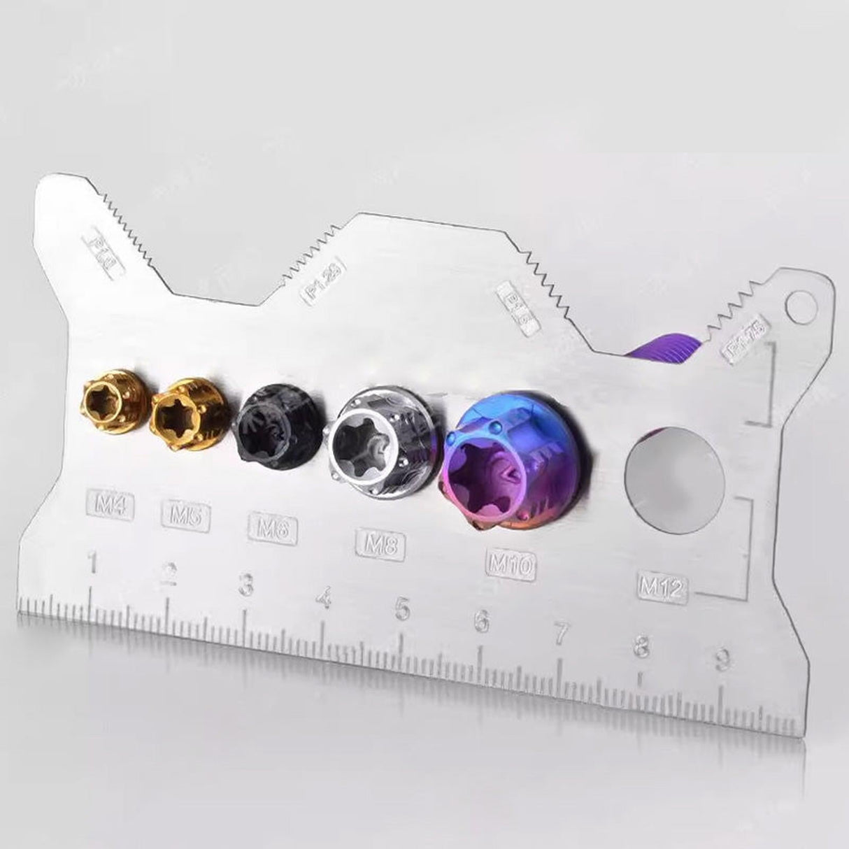 Screw Measuring Tape , 1 Measuring Ruler Precisions Screw Gauges Accurate Measurement Tool Screw Measuring Card Portable Screw Size Measuring for 4Mm/5Mm One Size Silver