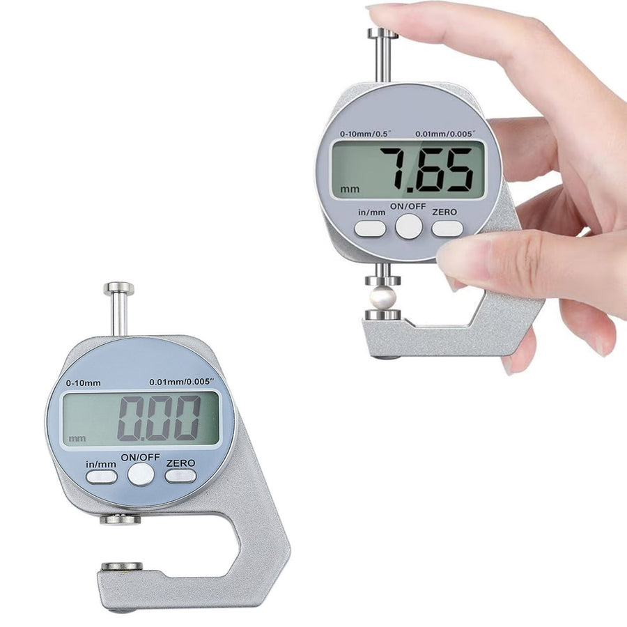 Thickness Meter Precision Digital Thickness Gauge High Precision Electronic Micrometer (Flat Head 0-10Mm) , Precisions Digital Thickness Gauges High Accuracy Electronic Micrometers With（0 10Mm） One Size Silver
