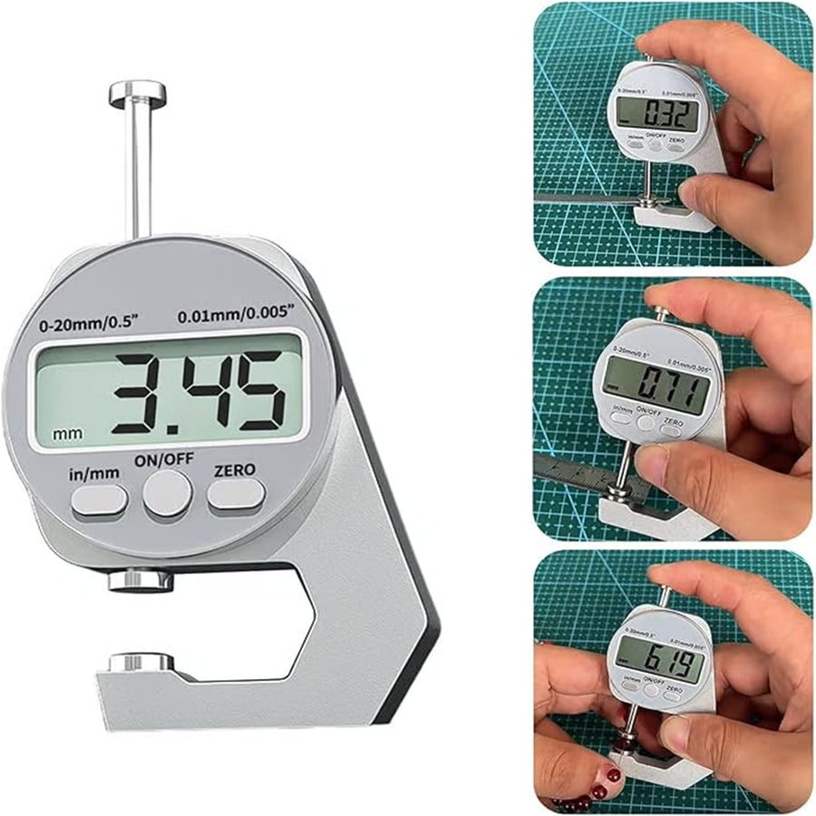 Thickness Meter Precision Digital Thickness Gauge High Precision Electronic Micrometer (Flat Head 0-10Mm) , Precisions Digital Thickness Gauges High Accuracy Electronic Micrometers With（0 10Mm） One Size Silver