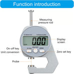 Thickness Meter Precision Digital Thickness Gauge High Precision Electronic Micrometer (Flat Head 0-10Mm) , Precisions Digital Thickness Gauges High Accuracy Electronic Micrometers With（0 10Mm） One Size Silver