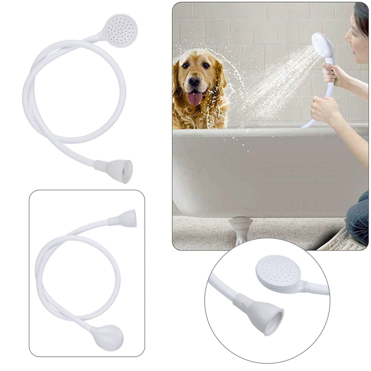 Portable Shampoo Sprayer Cleaning Tool Shower Head 1Pc Shower Spray Hose, Portable, Shower Head, Shampoo, Sprayer, Single Hose, Shower Hose 9.4" x 7.1" x 0.4" A