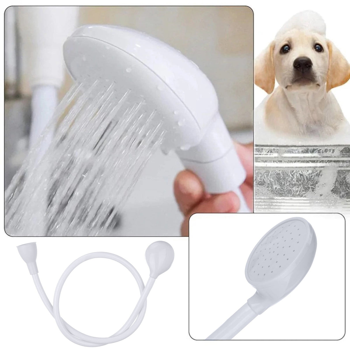 Portable Shampoo Sprayer Cleaning Tool Shower Head 1Pc Shower Spray Hose, Portable, Shower Head, Shampoo, Sprayer, Single Hose, Shower Hose 9.4" x 7.1" x 0.4" A