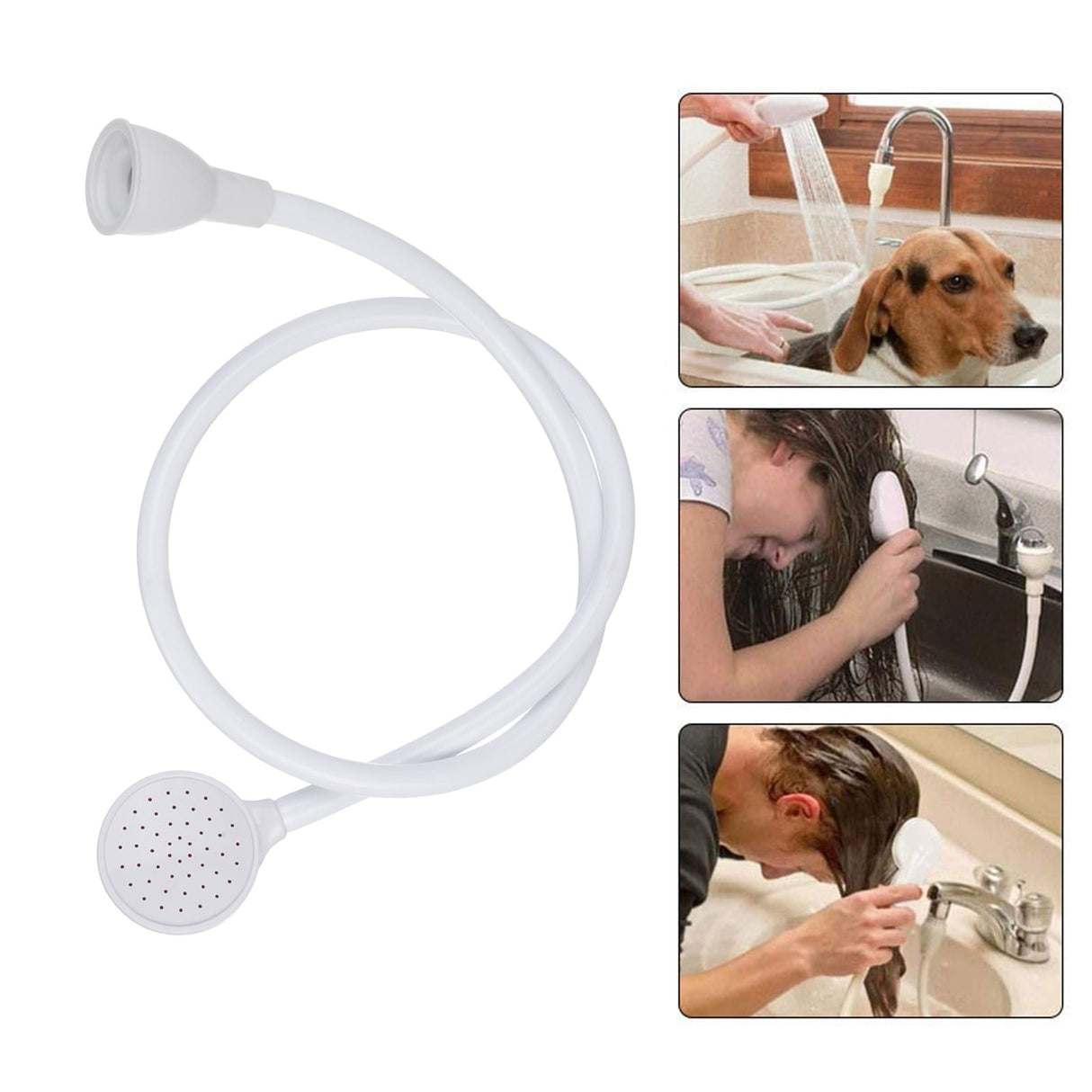 Portable Shampoo Sprayer Cleaning Tool Shower Head 1Pc Shower Spray Hose, Portable, Shower Head, Shampoo, Sprayer, Single Hose, Shower Hose 9.4" x 7.1" x 0.4" A