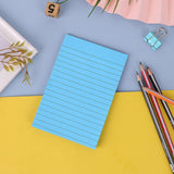 1 Pads Lined Sticky Notes 4x6 Sticky Notes with Lines Self Stick Note Pads 8 Bright Multi Colors 50 Sheet/Pad, Note x1 Lake Blue Horizontal line sticky notes Red - Extra Image