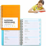 Password Book Password Book with Personal Alphabet Label Internet Address and Password Headquarters Password Log, A Spiral Code Book Orange Spiral code book Red