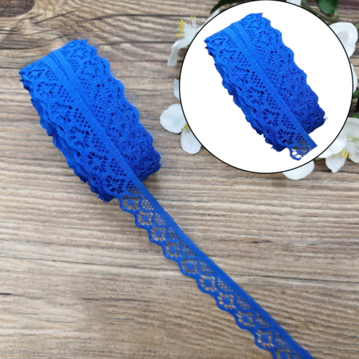 10 Yards Lace Ribbon 15mm Wide Trim Diy Fabric Decorative Sewing Rope Lace Cloth Strips Earrings Clothing Decoration Diy Handmade Hair Accessories Hairbands, 1 Roll of Lace Ribbon Lace Ribbon Blue