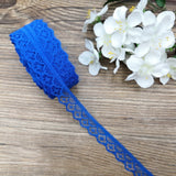 10 Yards Lace Ribbon 15mm Wide Trim Diy Fabric Decorative Sewing Rope Lace Cloth Strips Earrings Clothing Decoration Diy Handmade Hair Accessories Hairbands, 1 Roll of Lace Ribbon Lace Ribbon Blue - Rear View